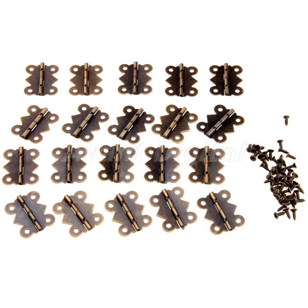 Useful Mini Butterfly Hinges For Cabinet Cupboard Wardrobe Jewelry Box Gift  Case